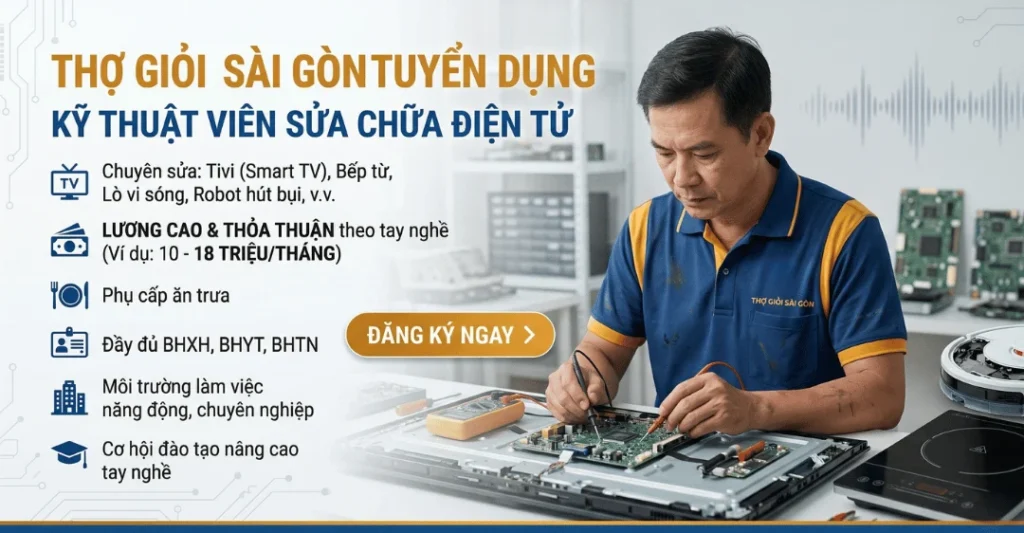Tuyển dụng kỹ thuật viên sửa chữa điện tử