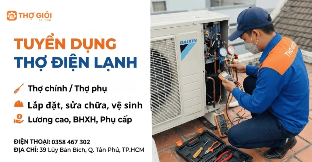 Tuyển dụng thợ Điện Lạnh
