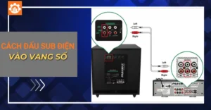 Cách đấu sub điện vào vang số