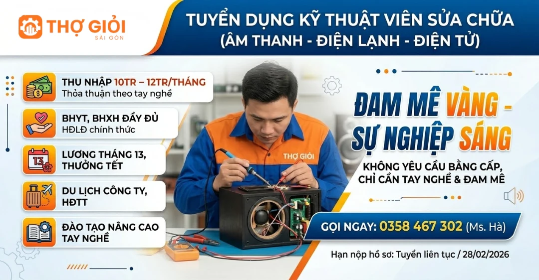 Tuyển dụng Thợ Giỏi Sài Gòn