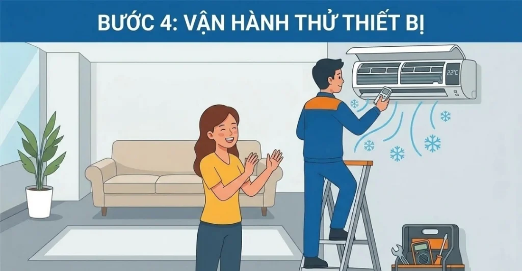 Bước 4: Vận hành thử thiết bị