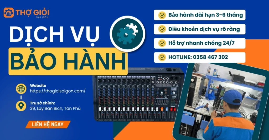 Chính sách bảo hành dịch vụ sau sửa bàn mixer Digital