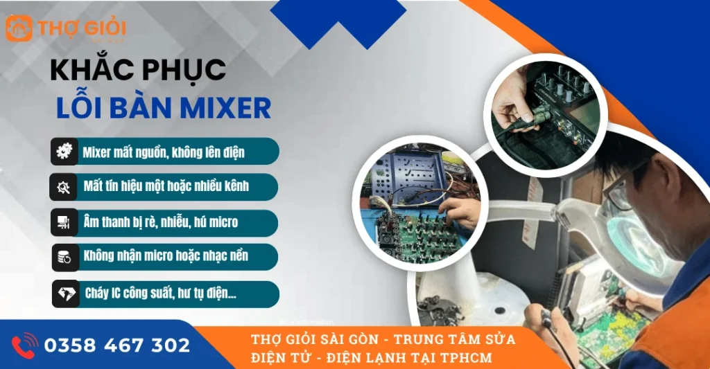 Các lỗi kỹ thuật phức tạp trên bàn mixer Digital