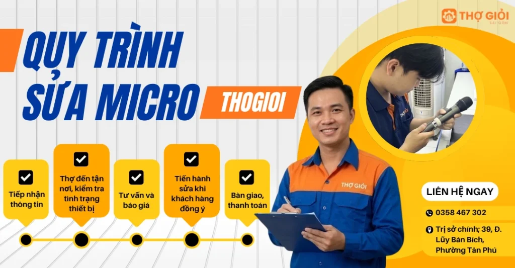 Quy trình sửa chữa micro quận 6 tại Thợ Giỏi