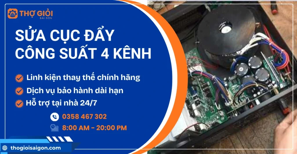 Sửa cục đẩy công suất 4 kênh