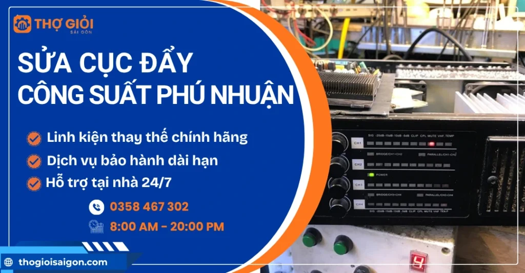 Sửa cục đẩy công suất quận Phú Nhuận