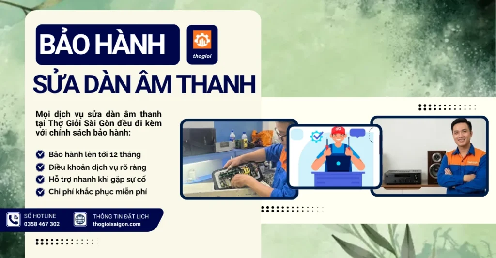 Chính sách bảo hành dịch vụ sửa dàn âm thanh Panasonic