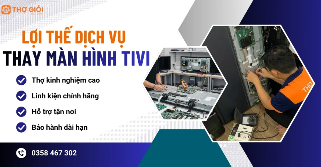 Chọn Thợ Giỏi Sài Gòn thay màn hình tivi Sharp