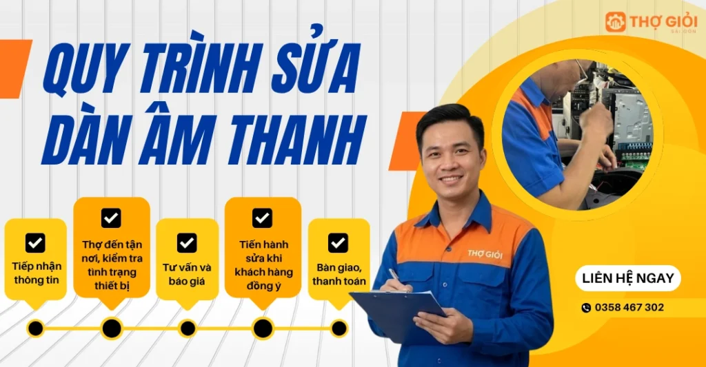 Quy trình sửa dàn âm thanh Panasonic của Thợ Giỏi Sài Gòn