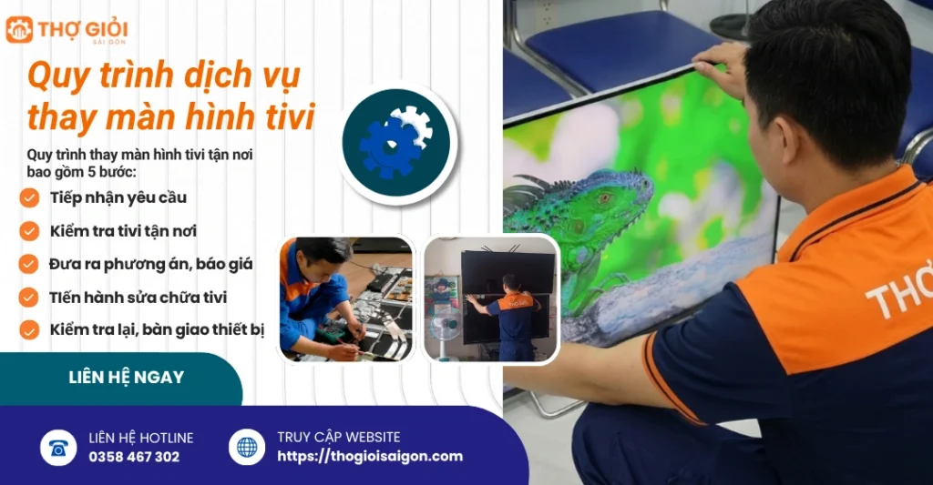 Quy trình thay màn hình tivi Sharp tại Thợ Giỏi Sài Gòn