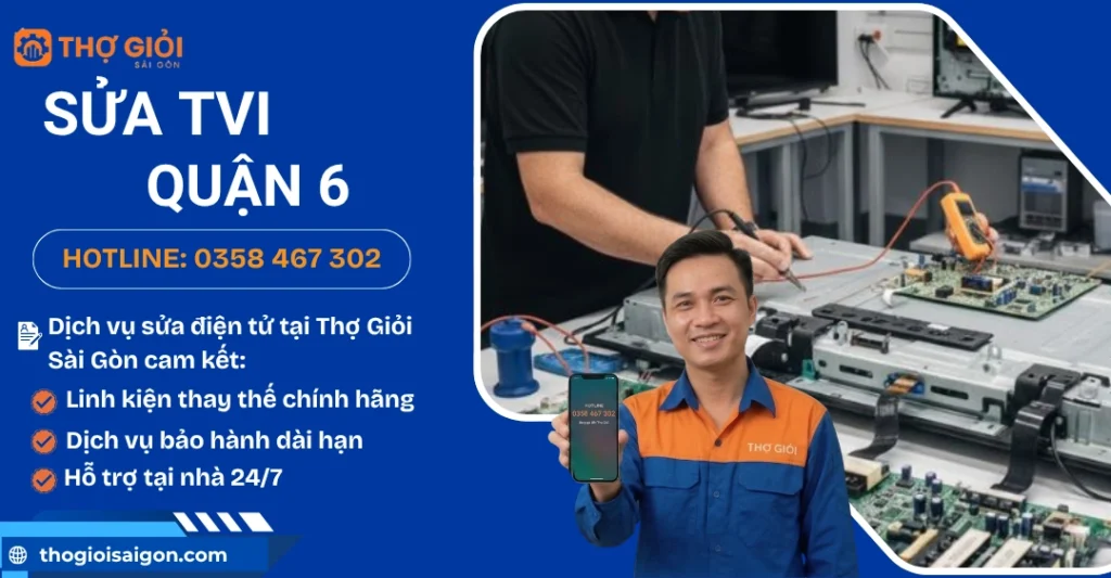 Sửa tivi quận 6 giá rẻ tại TPHCM - Thợ sửa giỏi, uy tín Sửa tivi quận 6