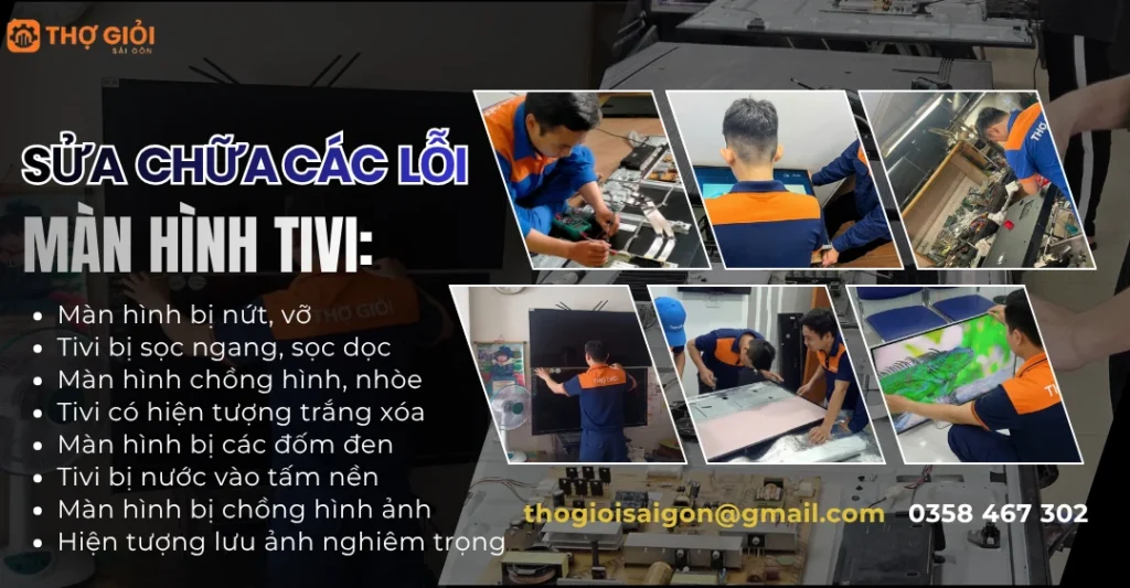 Thợ Giỏi Sài Gòn khắc phục mọi hư hỏng màn hình tivi Sharp