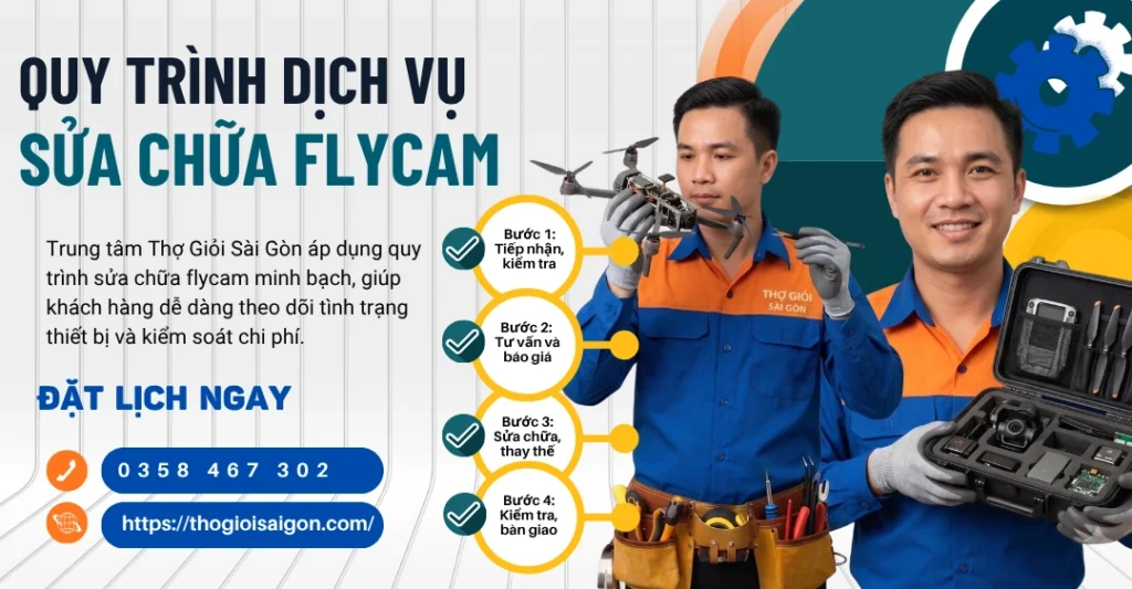 Quy trình tiếp nhận đo đạc chuyên sâu và bàn giao thiết bị khi sửa Flycam quận 2