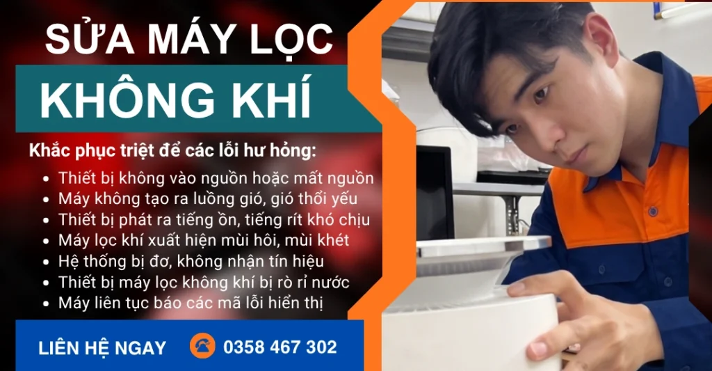 Các lỗi hư hỏng máy lọc không khí thường gặp cần sửa chữa