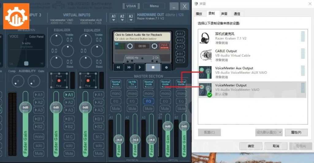 Sử dụng VoiceMeeter để trộn và xuất âm thanh đến hai thiết bị