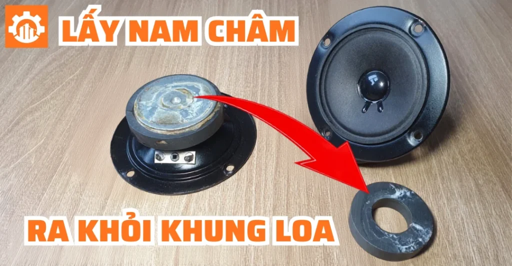 Cách tháo nam châm ra khỏi khung loa