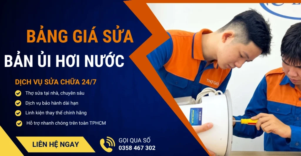 Bảng giá sửa bàn ủi hơi nước