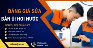 Bảng giá sửa bàn ủi hơi nước